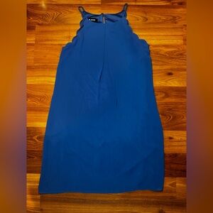 A. Byer Cobalt Blue Scalloped Halter Above Knee Dress